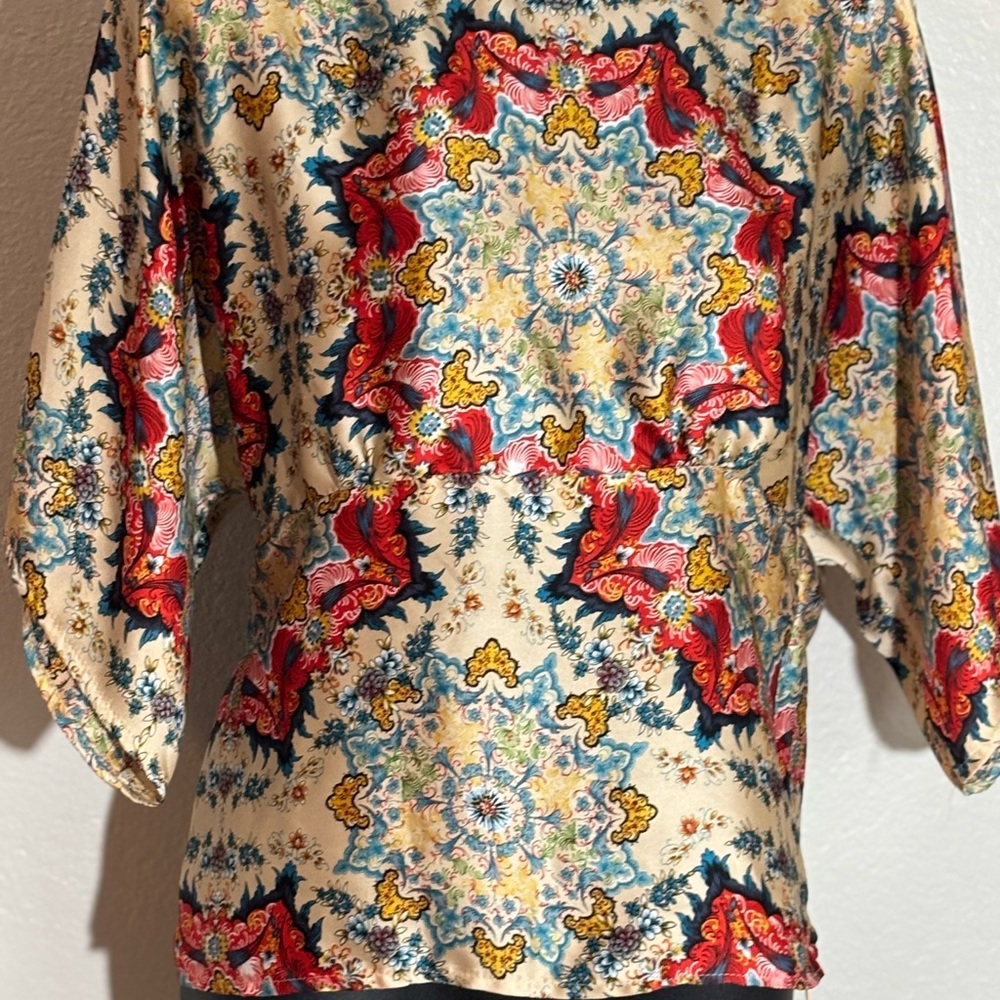 AKA New York Red Ruffled Fitted Blouse by Anthropologie - Picture 3 of 16